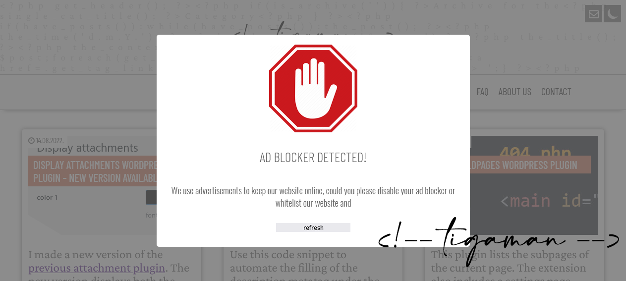 Detect adblockers in popup window wordpress plugin